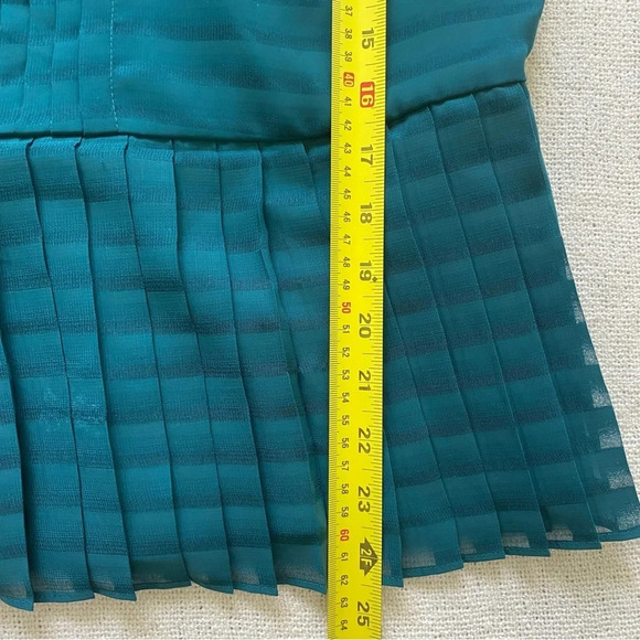 BANANA  Republic Teal Pleated Peplum Tank Top Size 6 - Picture 3 of 13